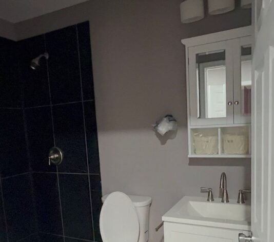 homeowner bathroom freshly painted