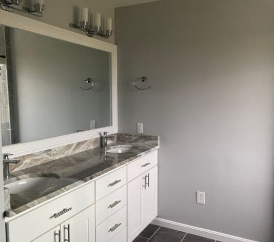 homeowner bathroom freshly painted