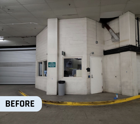 Before Parking Garage Repainting Project for Commercial Property in Baltimore, MD