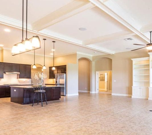 interior painting inside of family room and kitchen after