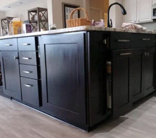 kitchen island refinishing before