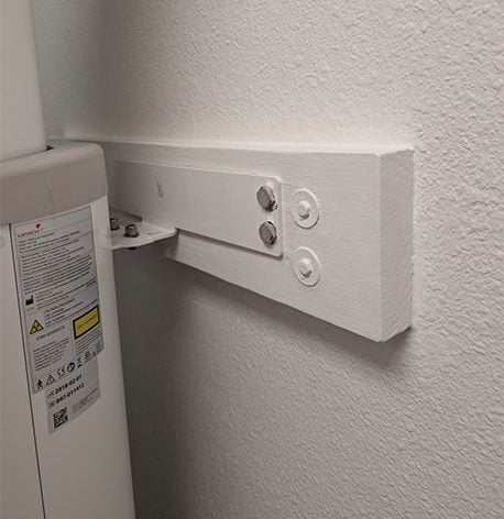 close-up of hot water tank with the walls freshly painted for Dental Office