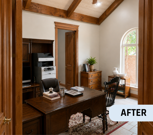 After Home Office Interior Painting for Homeowner in Oklahoma City, OK