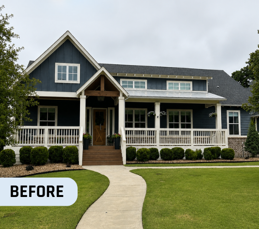 Before White Exterior Painting for Homeowner in Oklahoma City, OK
