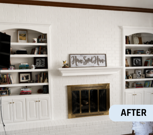 After Interior Fireplace Makeover in Oklahoma City