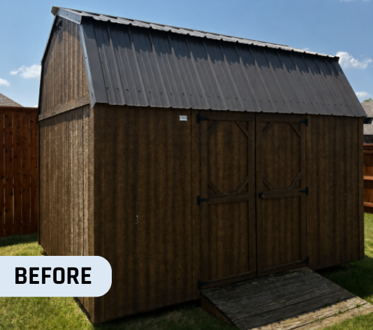 Before Shed Exterior Painting in Oklahoma City, OK