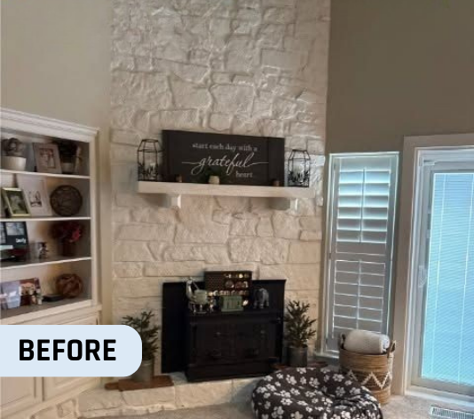 Before Fireplace Painting for Homeowner in Oklahoma City, OK