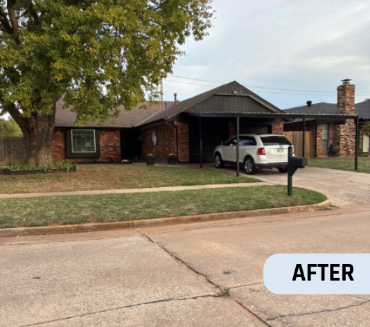 After Exterior House Painting for a Homeowner in Mustang, OK