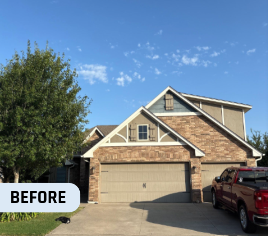 Before Exterior Color Refresh for Homeowner in Mustang, OK