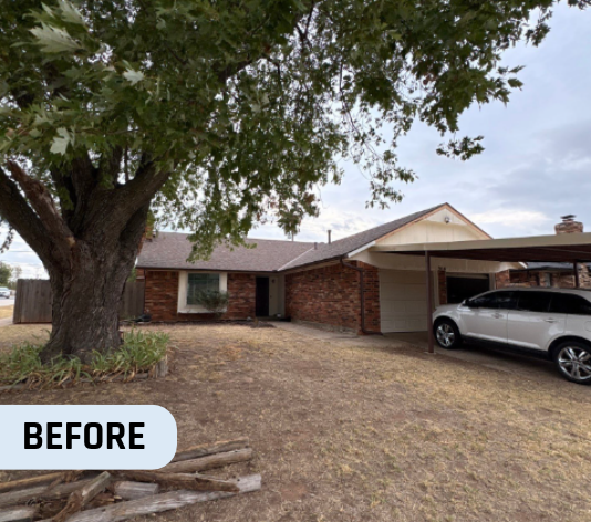 Before Exterior House Painting for a Homeowner in Mustang, OK