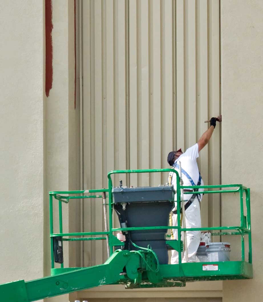 commercial paint contractor painting warehouse
