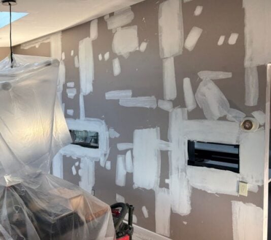 homeowner kitchen in the process of getting painted