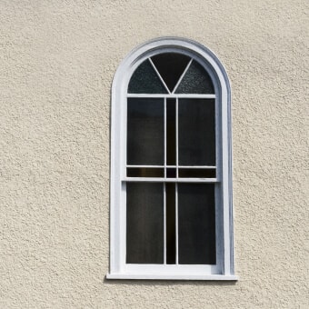 exterior window on church