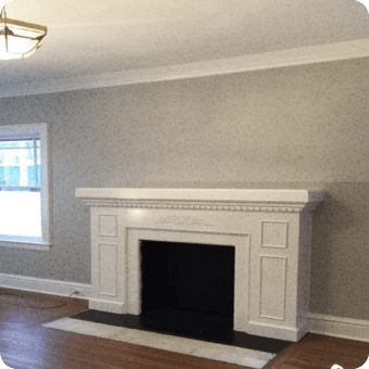 fireplace needing interior surface painting